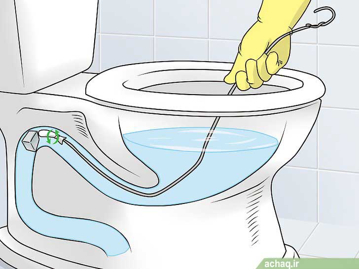 لوله بازکنی شیخ بهایی نحوه استفاده از سیم جا لباسی و پارچه برای رفع گرفتگی توالت فرنگی