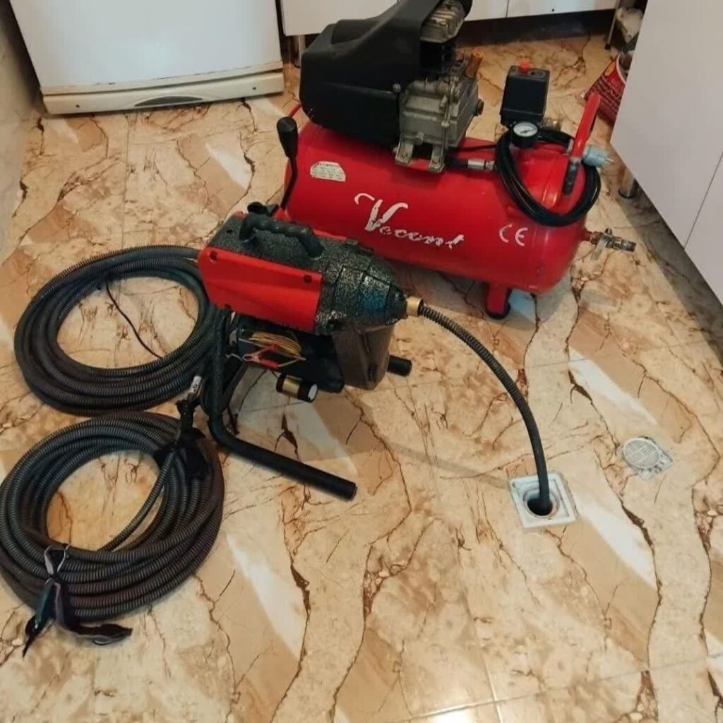 رفع گرفتگی های سخت و پیچیده با دستگاه تراکم هوا